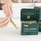 Animated product showcase of Key Collagen liquid sachets for healthy skin, hair and nails