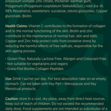 Beauty collagen drink sachets with vitamin C, zinc and copper