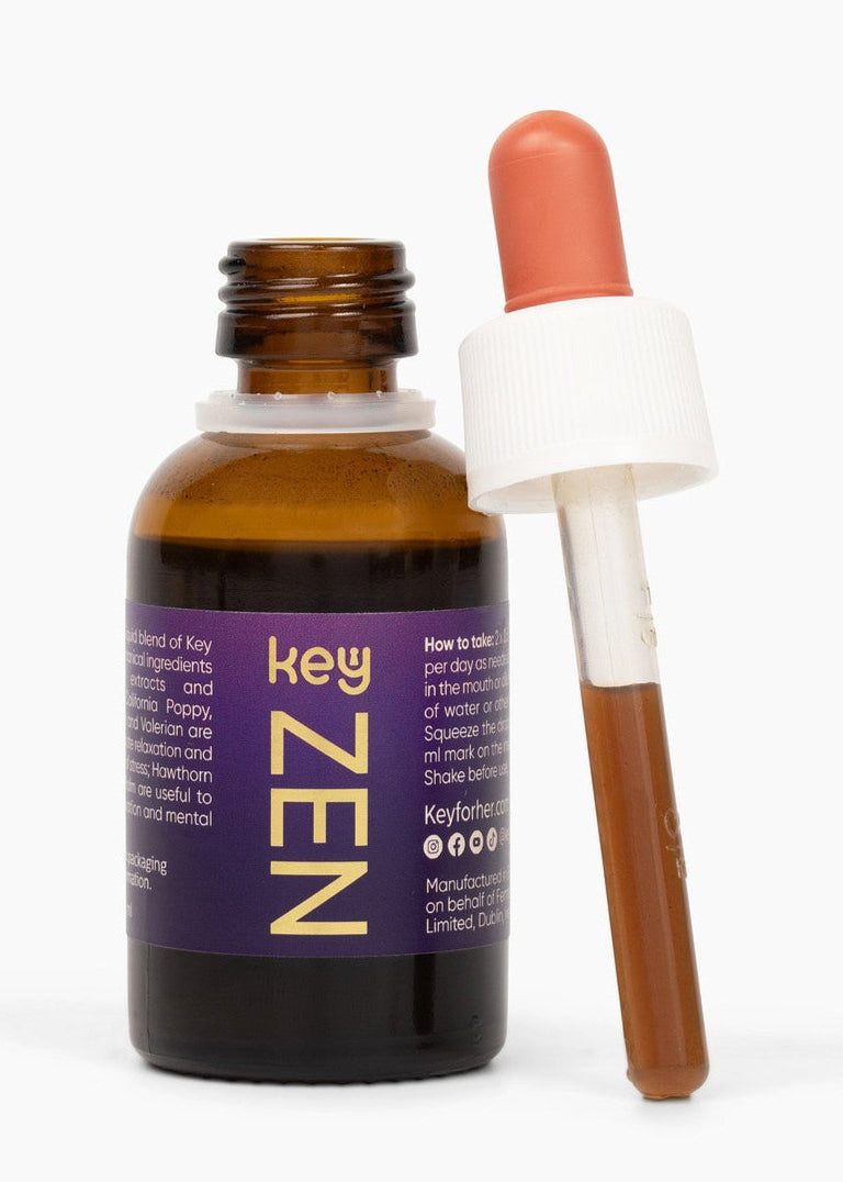 Key Zen calm and balance drops for stress relief and emotional wellness