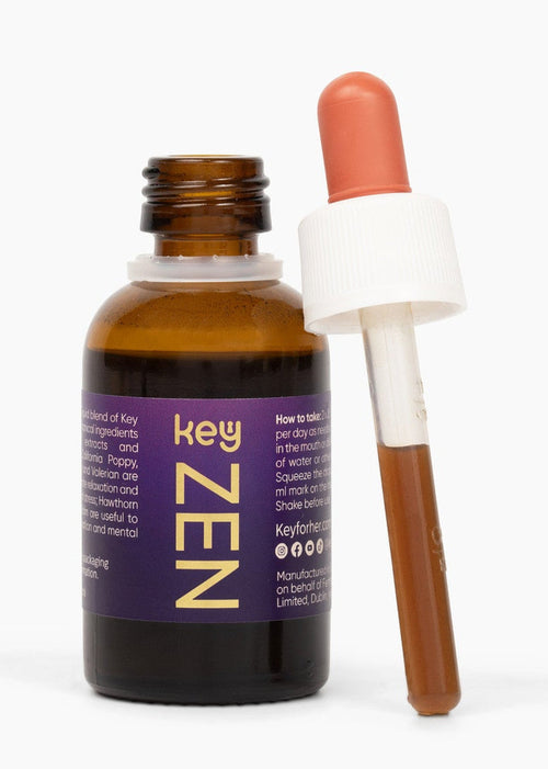 Key Zen calm and balance drops for stress relief and emotional wellness